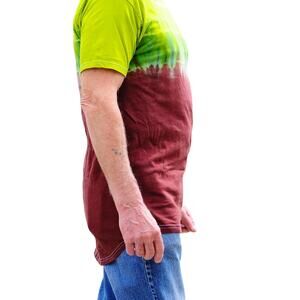 Mens Shirt Size 2XL Green Brown Tie Dye Retro Hippie Festival Vacation Rave Bold